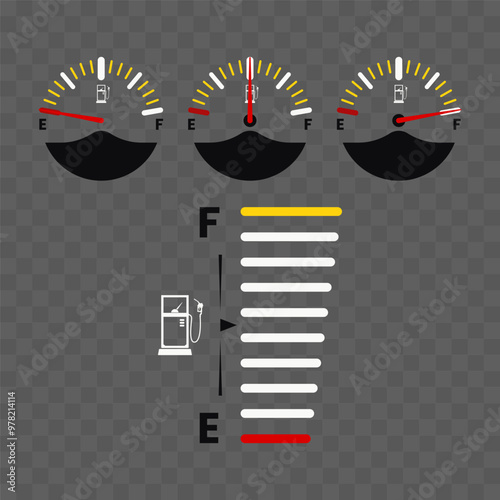Fuel gauge indicator vector illustration