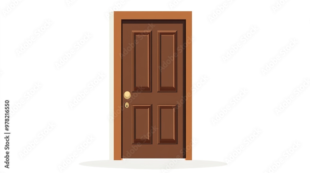 Simple door icon on a white background, representing entry and exit, ideal for user interfaces and graphic design applications. Simple door icon on a white background, representing entry and exit, ideal for user interfaces and graphic design applications.
