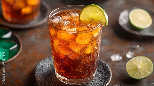 Artfully Chilled Thai Iced Black Tea with Lime in Vintage Glass