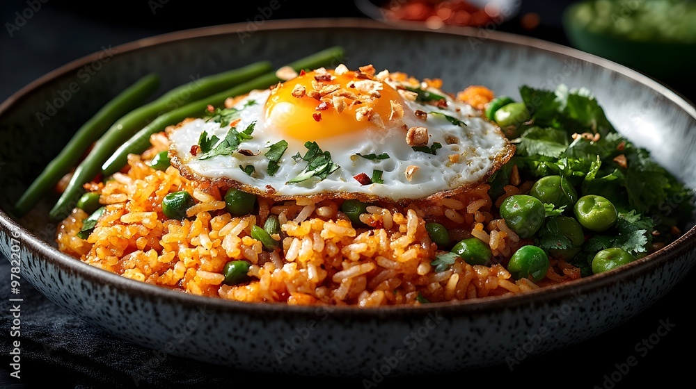 Flavorful Thai Shrimp Paste Fried Rice with Crispy Fried Shallots and Green Beans Flavorful Thai Shrimp Paste Fried Rice with Crispy Fried Shallots and Green Beans