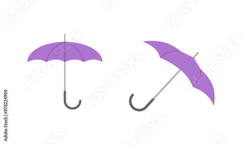 Umbrella logo, portable, collapsible devices designed to shield from rain or sunlight