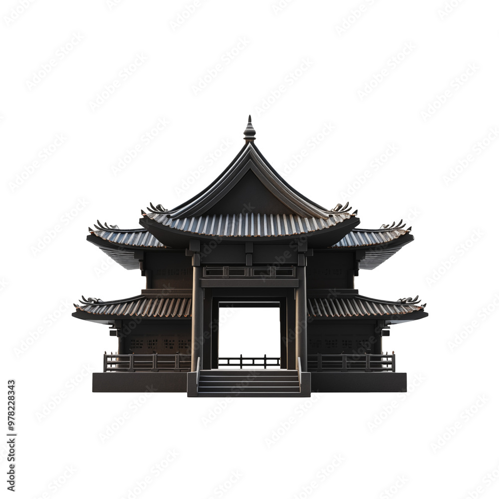 chinese temple in black transparent background chinese temple in black transparent background