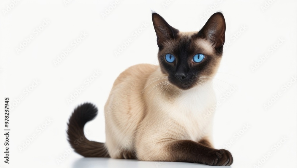 Siamese cat isolated on a white background Siamese cat isolated on a white background