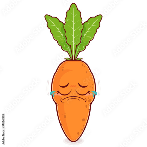 carrot crying face cartoon cute