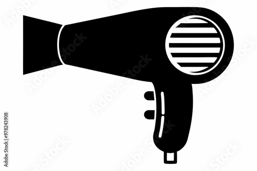 Hair dryer icon, Hair dryer silhouette vector, stylist hair dryer


