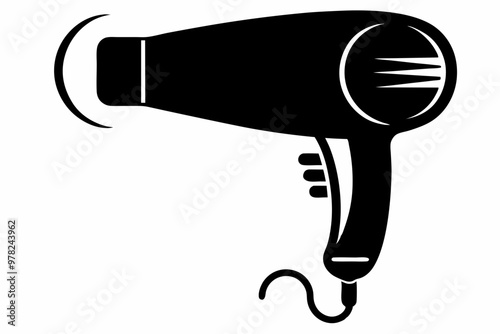 Hair dryer icon, Hair dryer silhouette vector, stylist hair dryer

