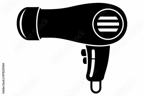 Hair dryer icon, Hair dryer silhouette vector, stylist hair dryer


