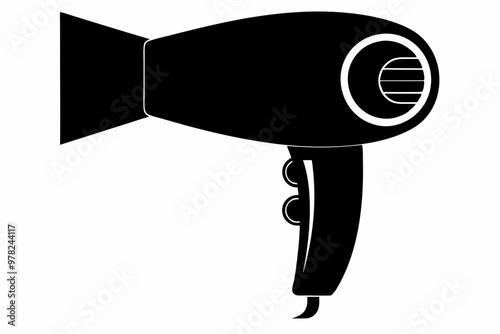 Hair dryer icon, Hair dryer silhouette vector, stylist hair dryer

