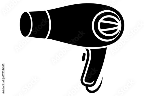 Hair dryer icon, Hair dryer silhouette vector, stylist hair dryer

