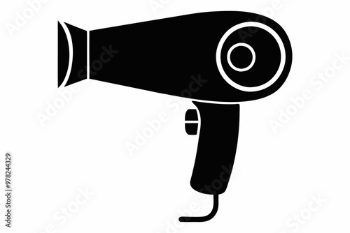 Hair dryer icon, Hair dryer silhouette vector, stylist hair dryer

