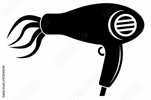 Hair dryer icon, Hair dryer silhouette vector, stylist hair dryer

