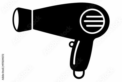 Hair dryer icon, Hair dryer silhouette vector, stylist hair dryer

