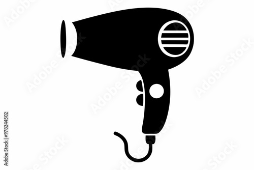 Hair dryer icon, Hair dryer silhouette vector, stylist hair dryer

