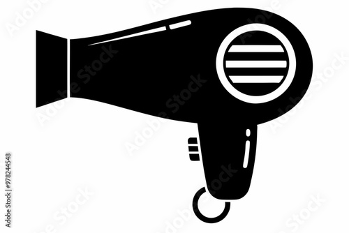 Hair dryer icon, Hair dryer silhouette vector, stylist hair dryer

