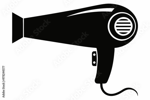 Hair dryer icon, Hair dryer silhouette vector, stylist hair dryer

