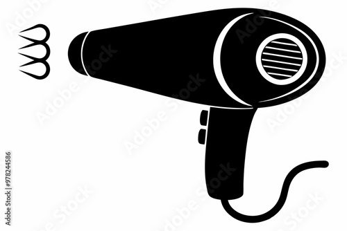 Hair dryer icon, Hair dryer silhouette vector, stylist hair dryer

