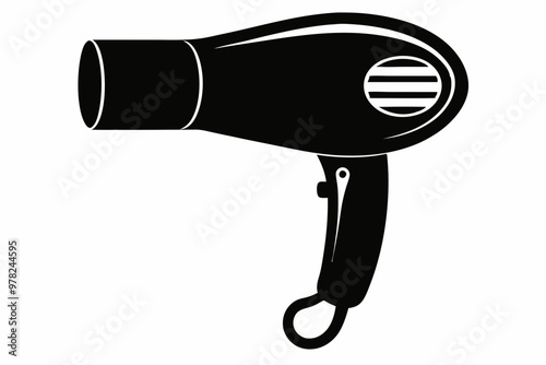 Hair dryer icon, Hair dryer silhouette vector, stylist hair dryer

