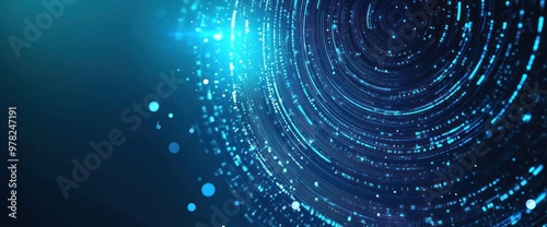 Wallpaper Mural A vibrant abstract background with swirling blue particles and light effects. Torontodigital.ca