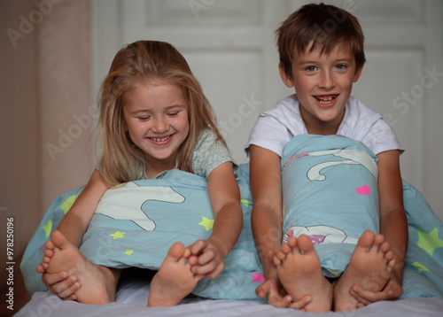 Happy children. Image with selective focus 