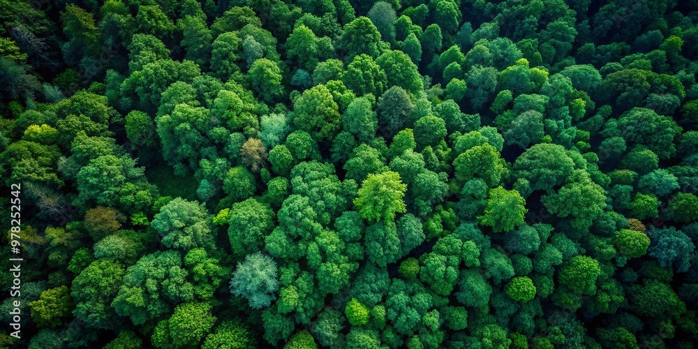 Aerial view of a lush green forest with dark emerald and indigo tones, scattered composition, and dark green elements Aerial view of a lush green forest with dark emerald and indigo tones, scattered composition, and dark green elements