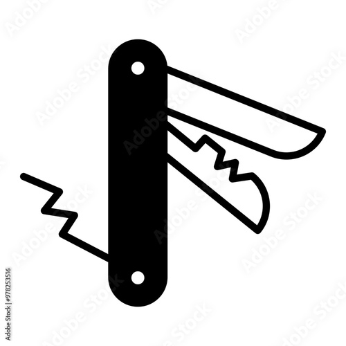 pocket knife black fill icon