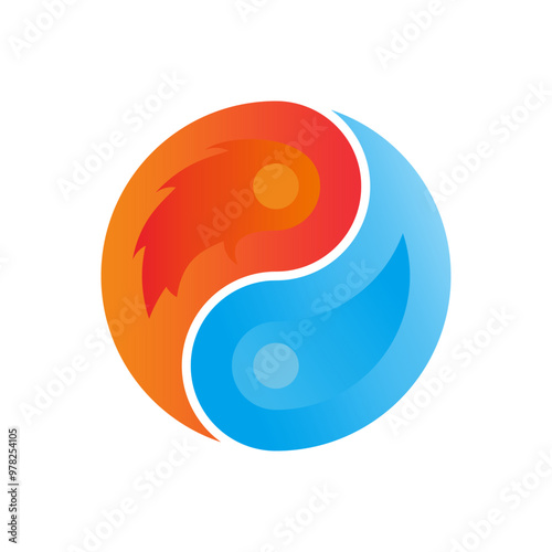 Water and fire yin yang.eps