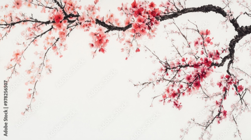 Fototapeta premium Delicate Pink Blossom Branch