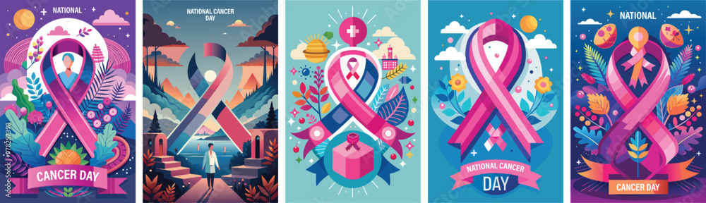 Obraz premium National Cancer Awareness Day vector illustration.