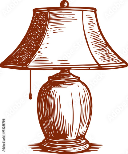 Beautiful Classic Hand Drawing Lamp Illustration