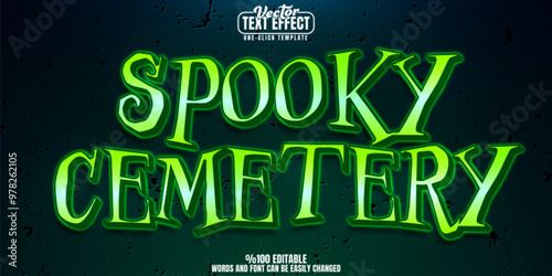 Spooky editable text effect, customizable cemetery and horror 3d font style