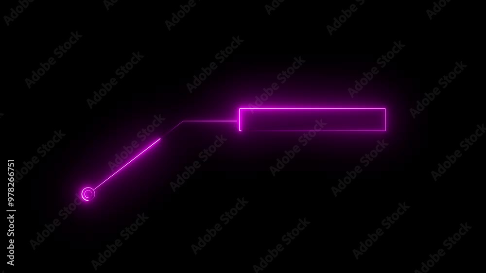 Neon Animation of HUD elements. HUD elements on black background. Neon Animation of HUD elements. HUD elements on black background.