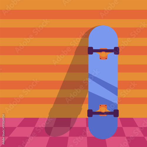 The activity of skateboarding in the morning