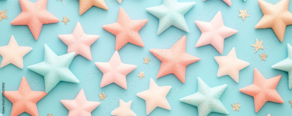 Delicate pastel star pattern, whimsical and dreamy, great for fantasy or celestial designs Delicate pastel star pattern, whimsical and dreamy, great for fantasy or celestial designs
