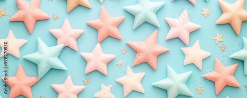 Delicate pastel star pattern, whimsical and dreamy, great for fantasy or celestial designs