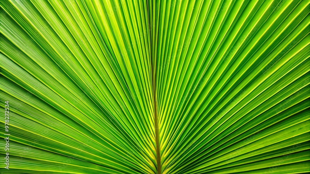 Close up detailed texture of a natural tropical green palm leaf Close up detailed texture of a natural tropical green palm leaf