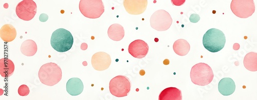 Subtle pastel polka dots on a white background, playful and lighthearted, ideal for whimsical designs