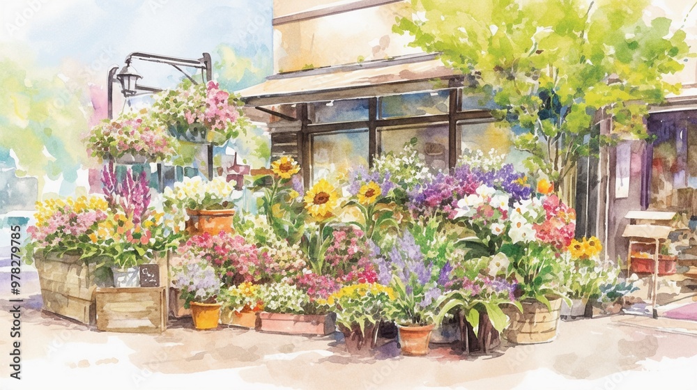 Obraz premium 都市の花屋の魅力14