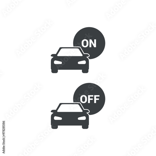 The design vector of the warning templete switches off and starts the car.