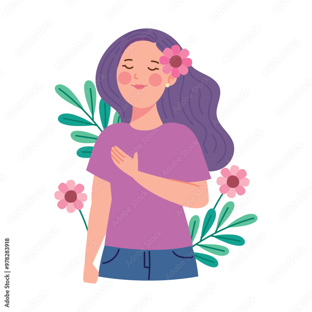 breast cancer awareness month woman cartoon