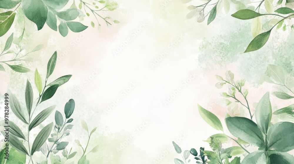 A beautiful watercolor botanical frame with soft greens and pinks surrounding the edges, giving the invitation a fresh, artistic feel. A beautiful watercolor botanical frame with soft greens and pinks surrounding the edges, giving the invitation a fresh, artistic feel.