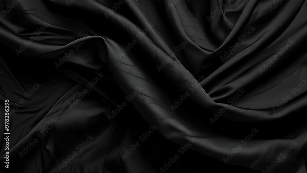 Fototapeta premium Abstract Draped Black Fabric Texture