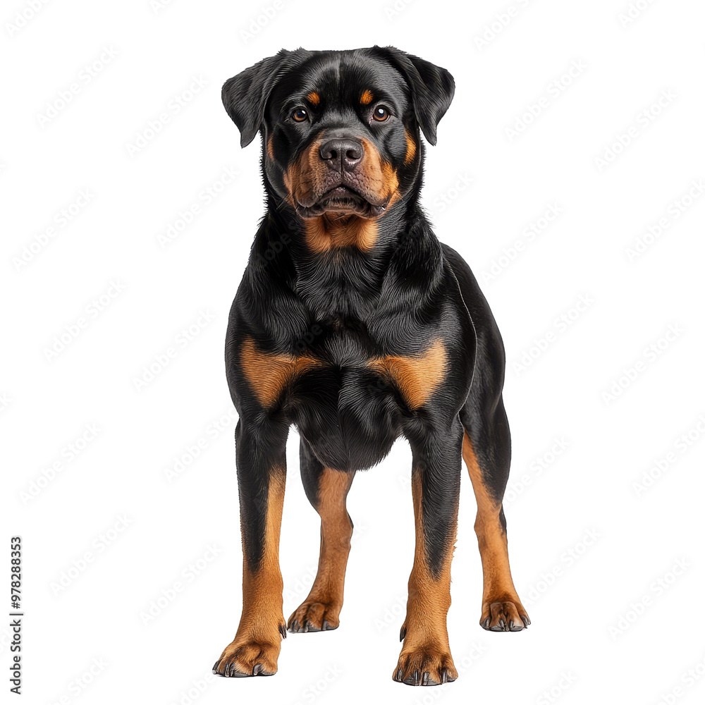 Rottweiler Dog Standing Isolated Rottweiler Dog Standing Isolated