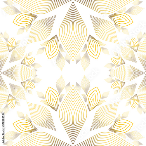 luxury abstract golden floral pattern 