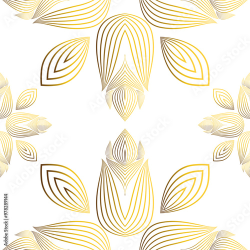 luxury abstract golden floral pattern 