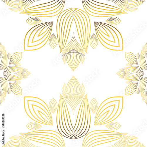 luxury abstract golden floral pattern 