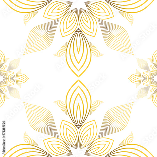 luxury abstract golden floral pattern 