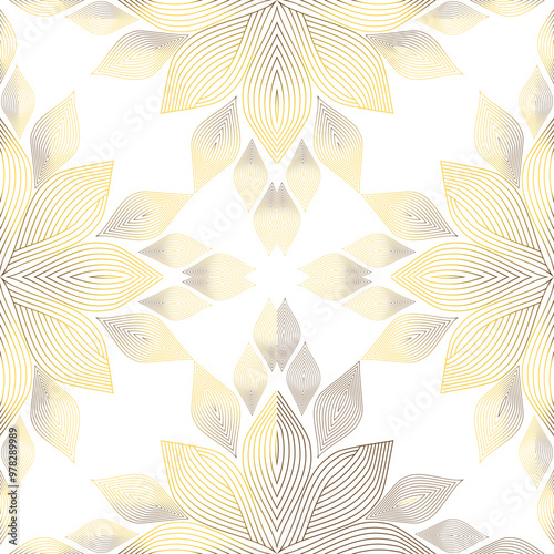 luxury abstract golden floral pattern 