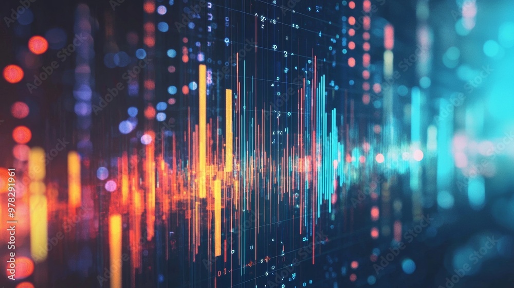 Abstract digital soundwave with glowing data visualization Abstract digital soundwave with glowing data visualization