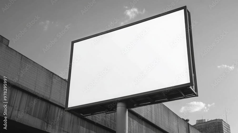 A blank billboard located in the city, designed for advertising promotion mockup displays. A blank billboard located in the city, designed for advertising promotion mockup displays.
