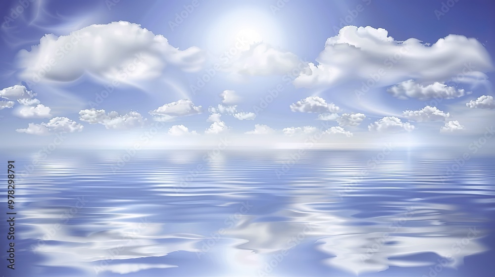 Abstract Blue Blurred Background with Light Sky Blue Color Gradient, Soft Clouds, and Calm Sea Water Texture. Bright Summer Day, Clear Sky, and Minimalistic Vector Illustration in a Realistic Photo
Abstract Blue Blurred Background with Light Sky Blue Color Gradient, Soft Clouds, and Calm Sea Water Texture. Bright Summer Day, Clear Sky, and Minimalistic Vector Illustration in a Realistic Photo